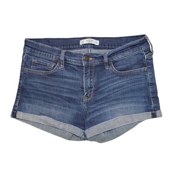 Abercrombie & Fitch Mid-Rise Cuffed Denim Shorts – Size 8 / W29 - Picture 1 of 7